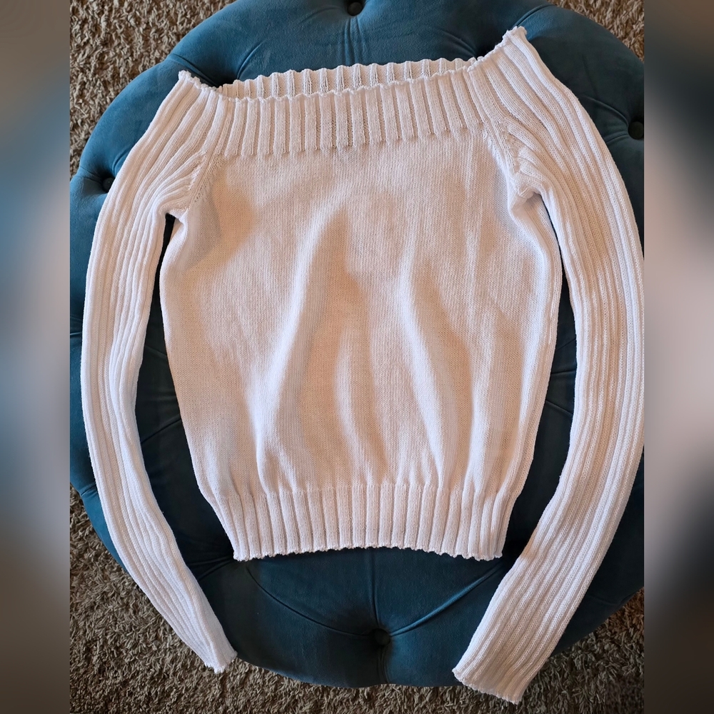 Forever 21, Off-Shoulder White Sweater, Size XL, NWT